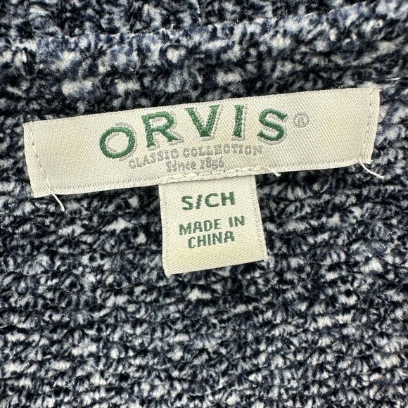 Orvis Sweater Womens Pullover Chenille V-Neck Chunky Knit Marled Blue Size S - Picture 8 of 10